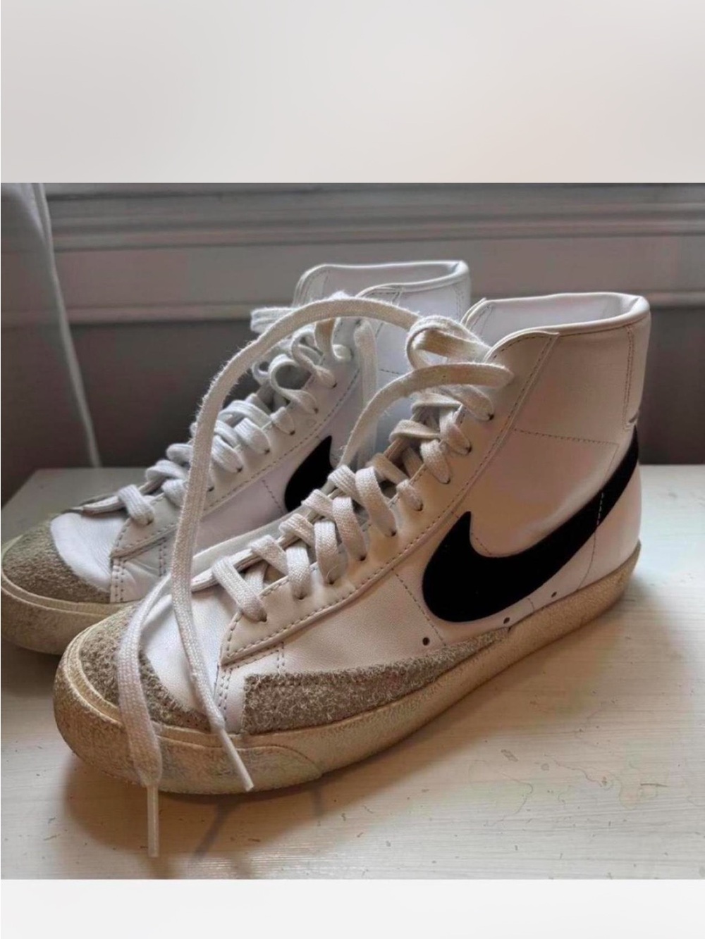 Nike White & Black Women's High-Top Sneakers